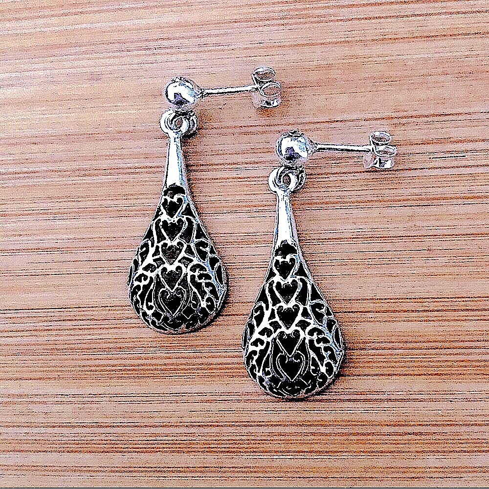 $44 2Pairs Estate Pierced Earrings Sterling 8.4 Grams Designer Mark & 925 - Picture 4 of 9